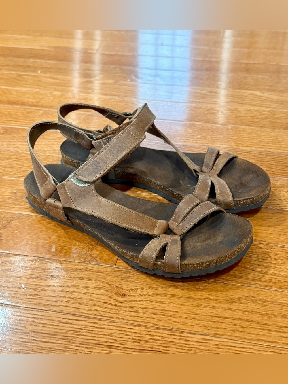 Sundance Women’s 38 7.5-8 Leather Strappy Sandals Comfort Cork Boho Lagenlook